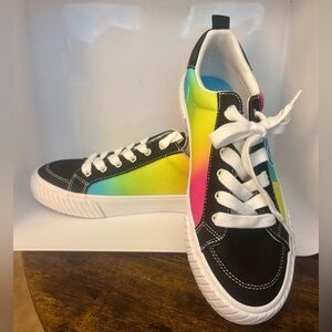 Airwalk Women's Roxie Black & Rainbow Sneakers NIB Size 9M